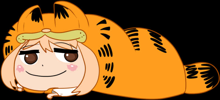 Garfield_ Anime_ Style_ Character PNG image