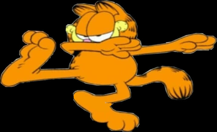 Garfield Dabbing Cartoon PNG image