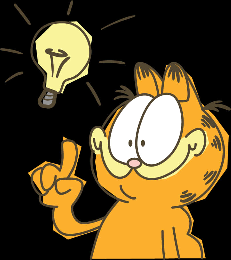 Garfield_ Idea_ Lightbulb_ Moment PNG image