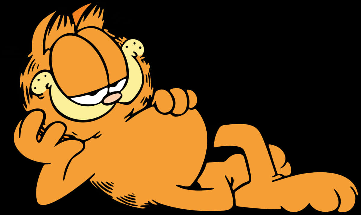 Garfield_ Relaxing_ Vector_ Illustration PNG image