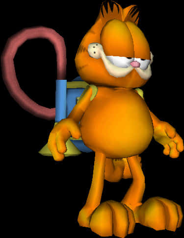 Garfield3 D Model Pose PNG image