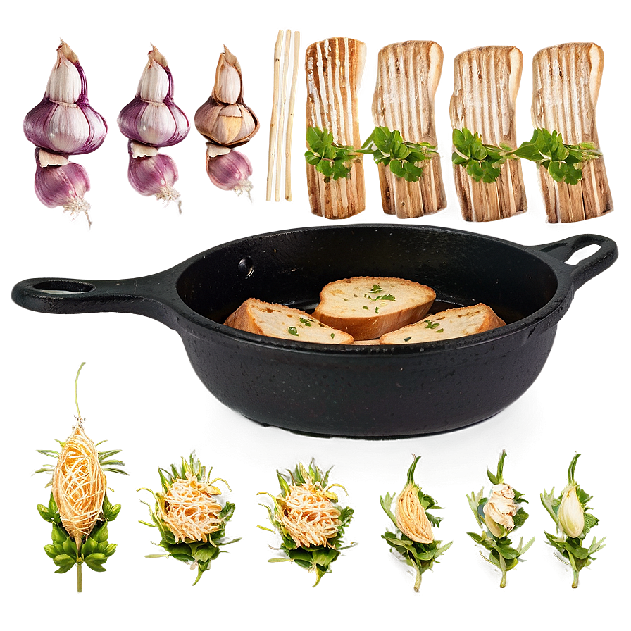 Garlic Bread Skillet Png 06272024 PNG image