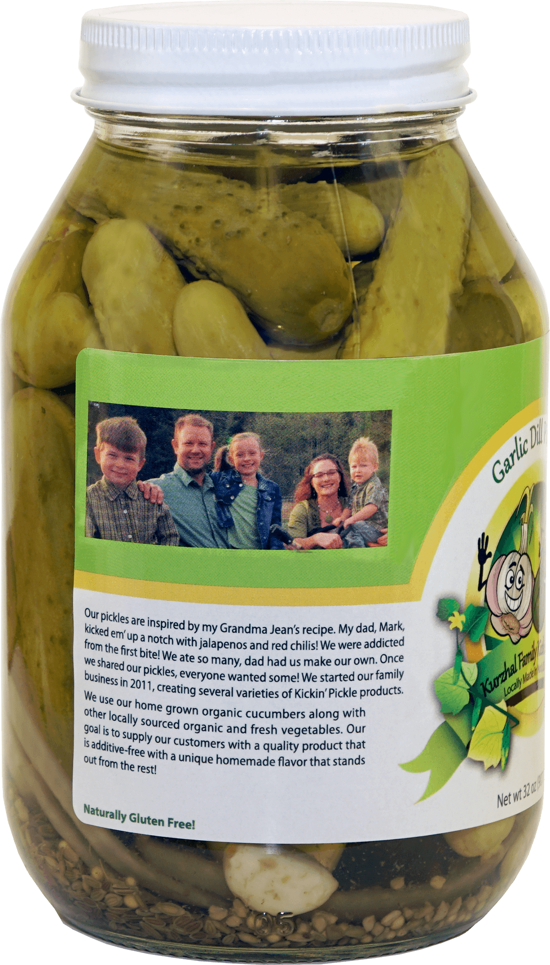 Garlic Dill Pickle Jar Family Brand PNG image