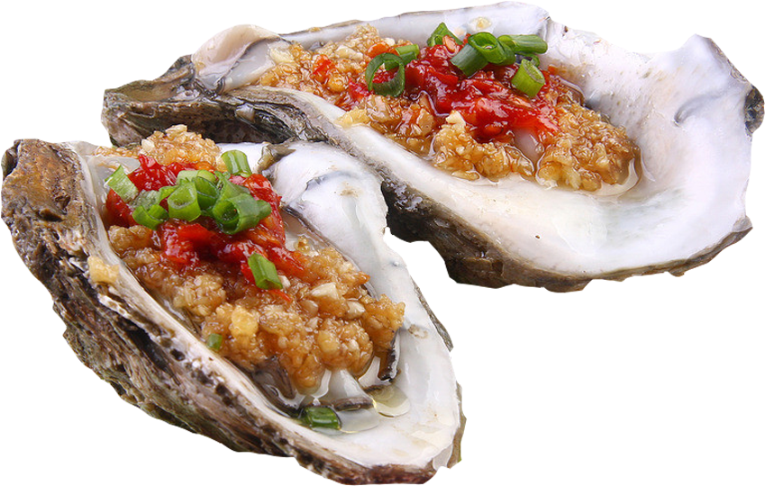Garnished Oysterson Half Shell PNG image