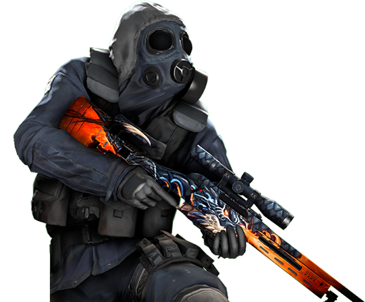 Gas Mask Soldierwith Rifle PNG image