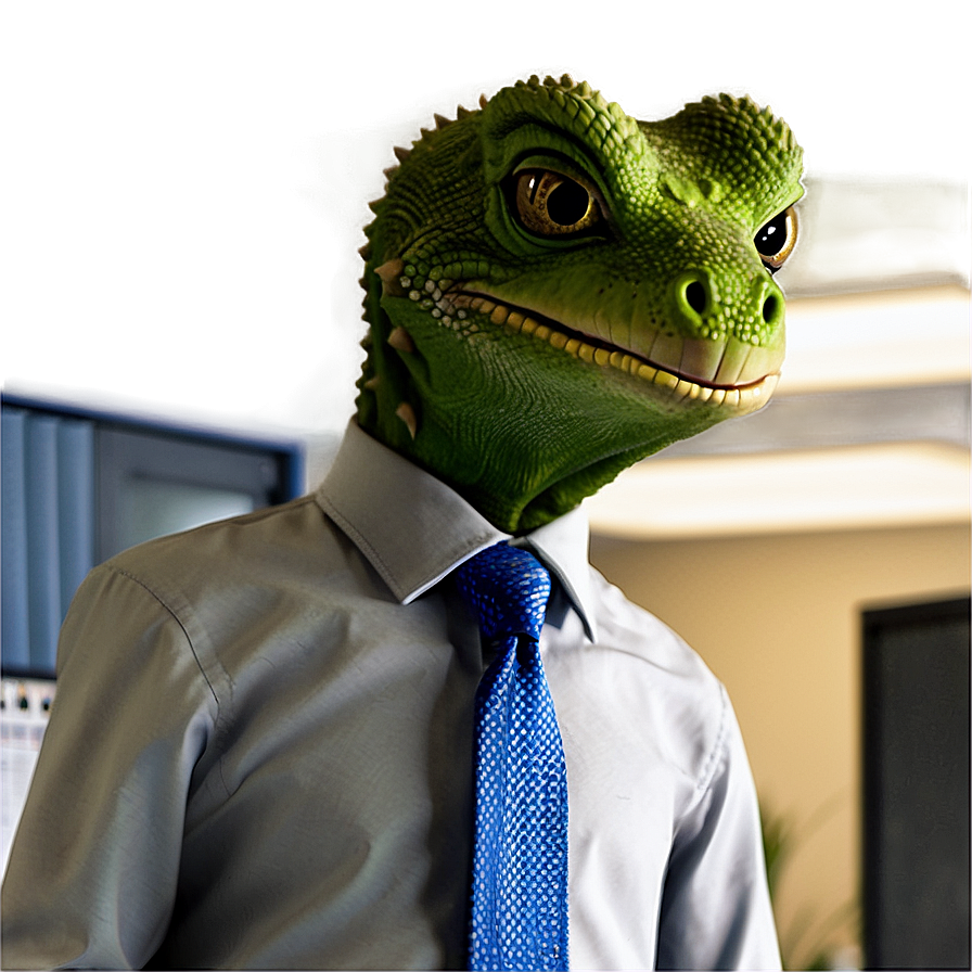 Geico Gecko In Office Png 06212024 PNG image