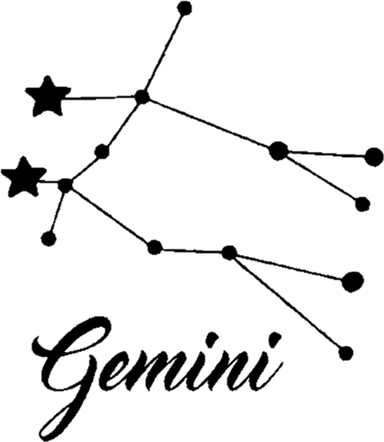 Gemini Zodiac Constellation Art PNG image