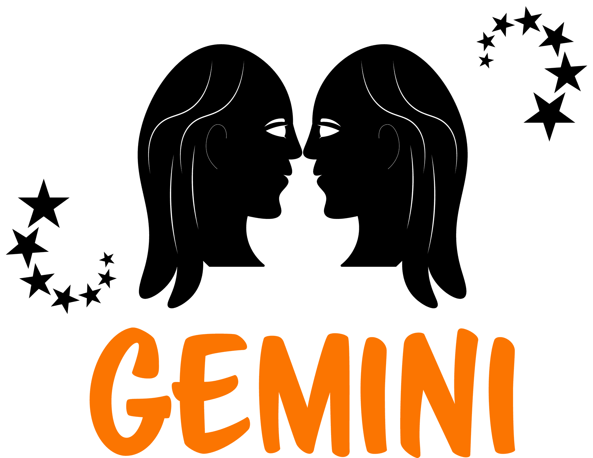 Gemini Zodiac Sign Twins Illustration PNG image