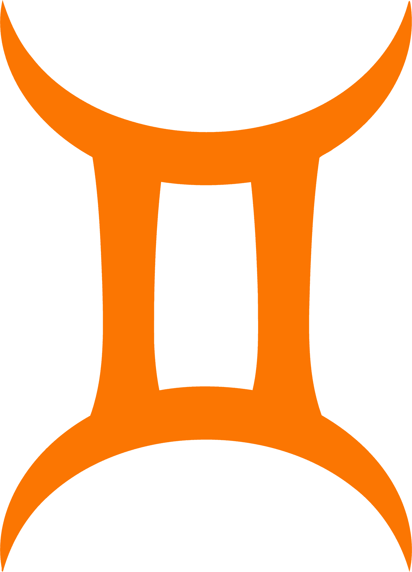 Gemini Zodiac Symbol Orange PNG image