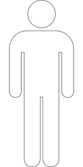 Generic Man Icon Blackand White PNG image