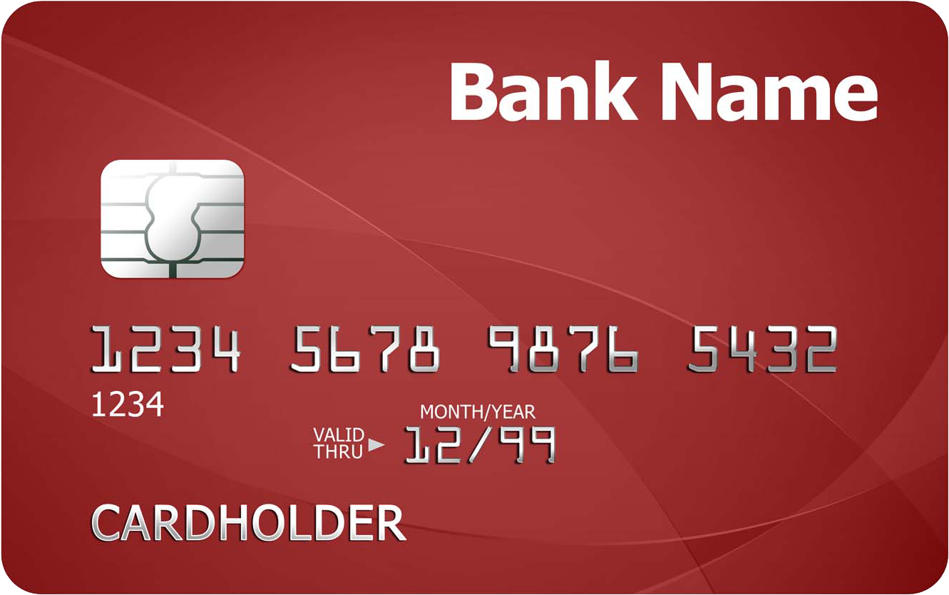 Generic Red Bank Card Template PNG image