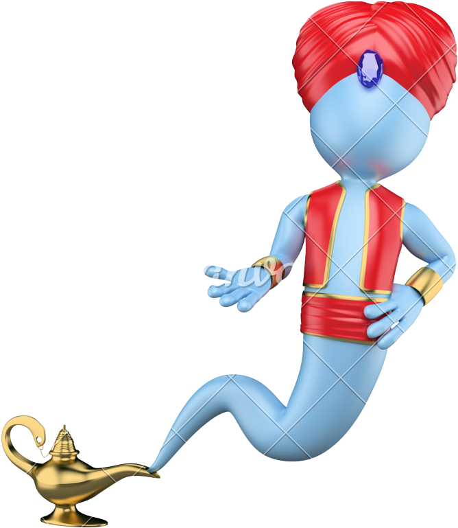 Genie Emerging From Lamp PNG image