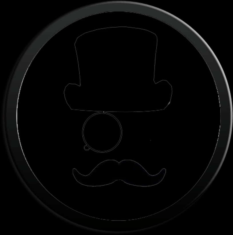 Gentleman Icon Monocleand Top Hat PNG image
