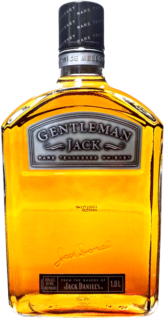Gentleman Jack Rare Tennessee Whiskey Bottle PNG image