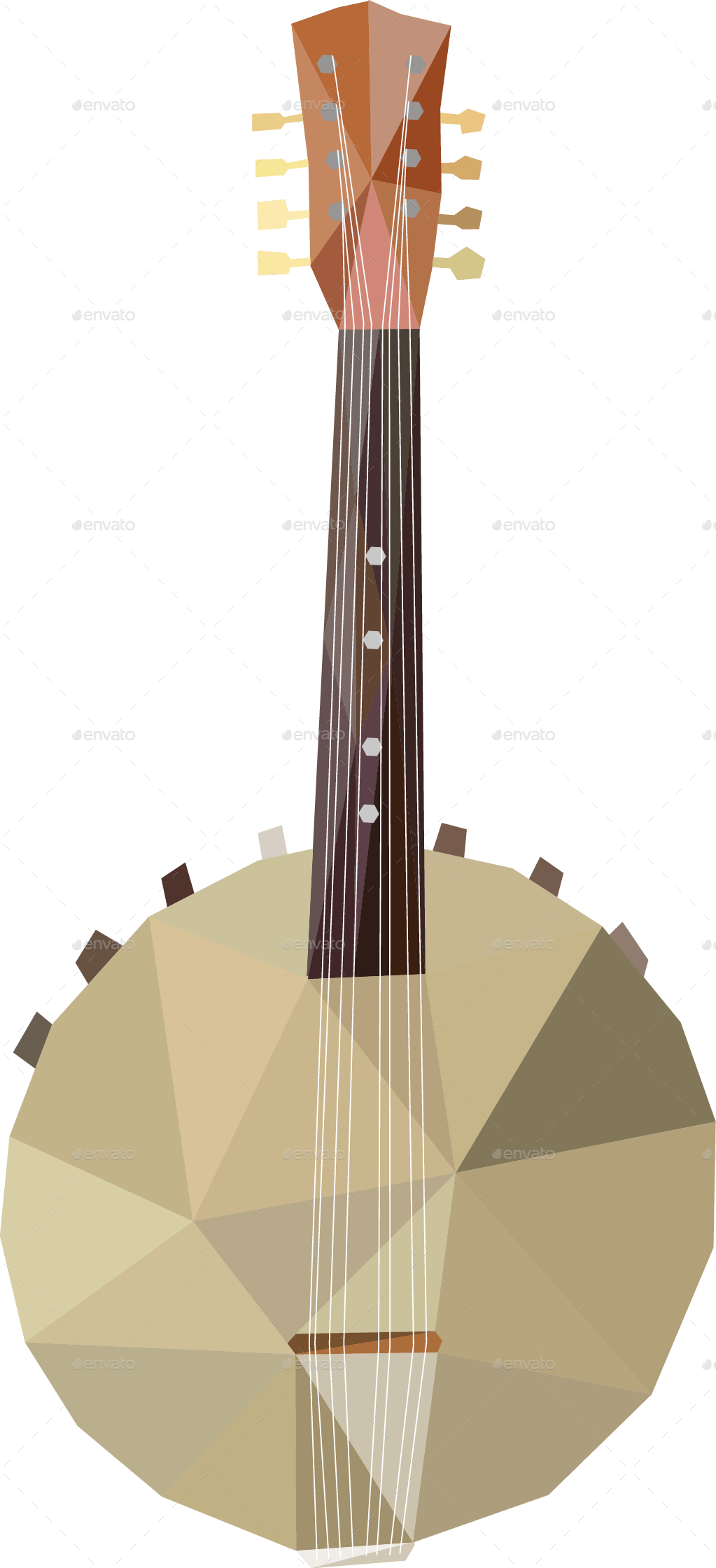 Geometric Art Guitar Design PNG image