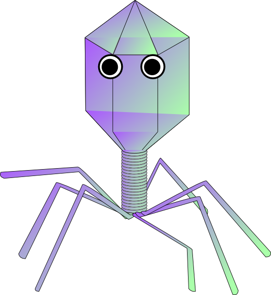 Geometric Bacteriophage Illustration PNG image