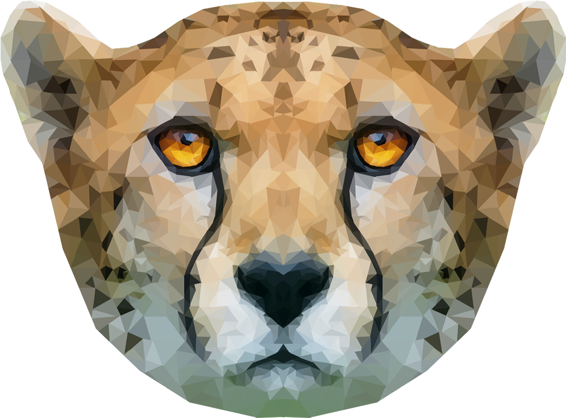Geometric Cheetah Face Artwork PNG image