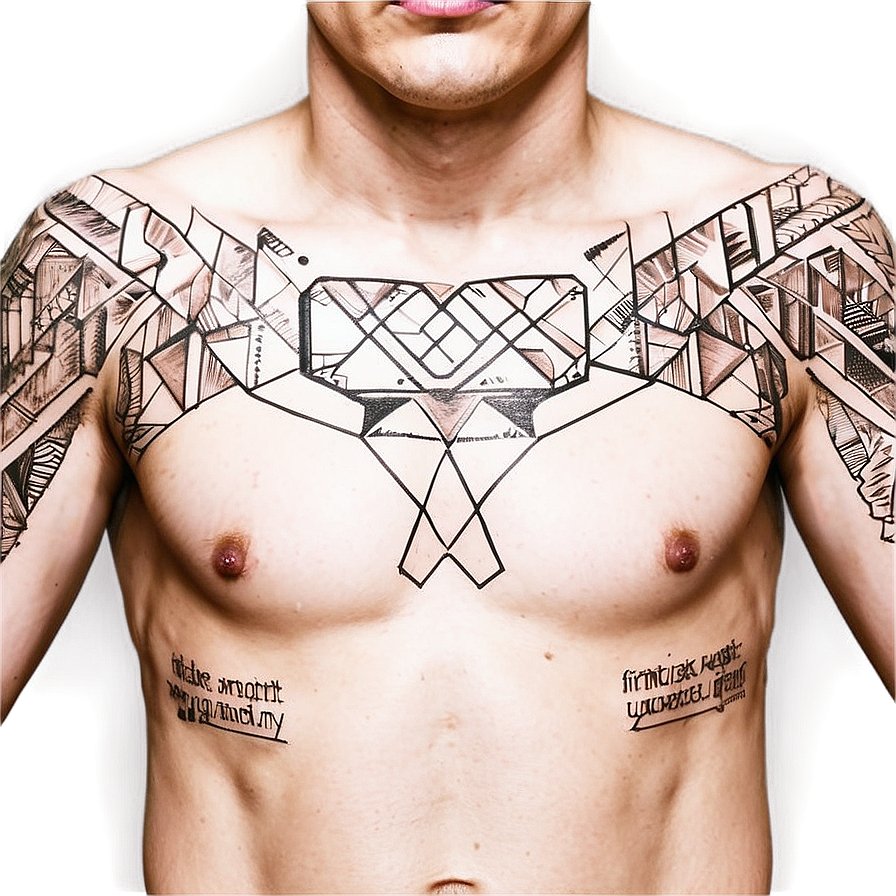 Geometric Chest Tattoo Ideas Png Lev PNG image