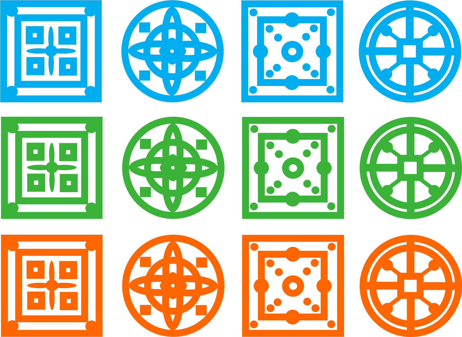 Geometric Circle Patterns Collection PNG image