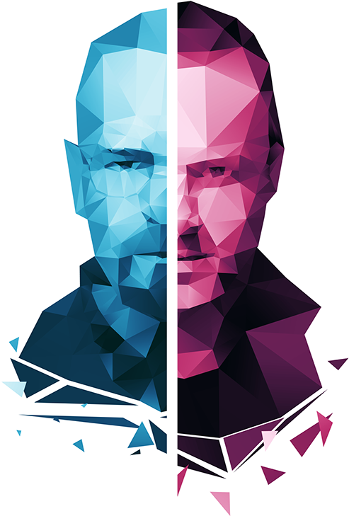 Geometric Dual Face Artwork PNG image