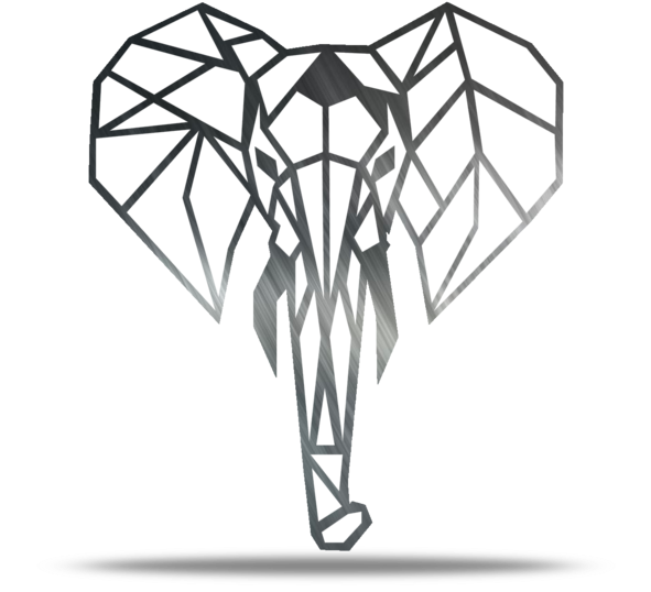 Geometric Elephant Art PNG image