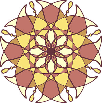 Geometric Floral Mandala Pattern PNG image
