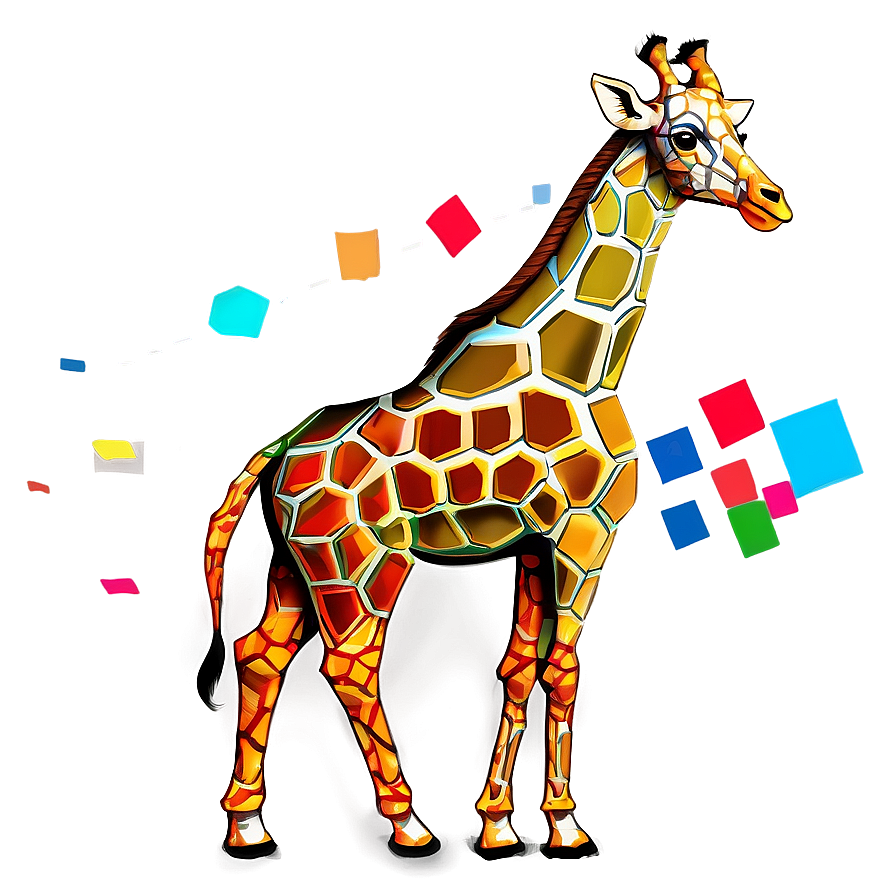 Geometric Giraffe Outline Png 05062024 PNG image