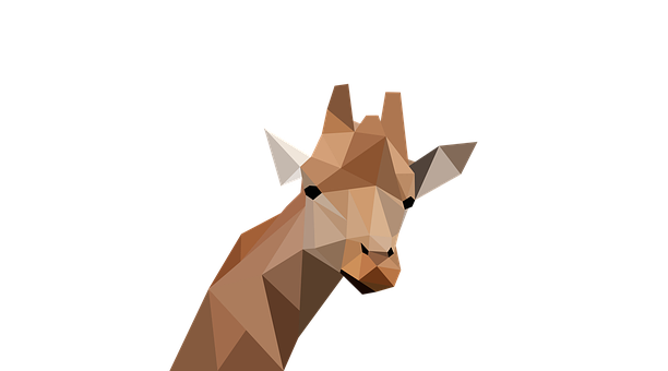 Geometric Giraffe Portrait PNG image
