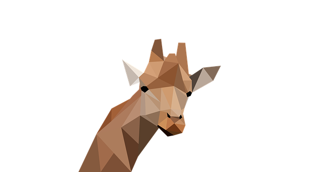 Geometric Giraffe Portrait Vector PNG image