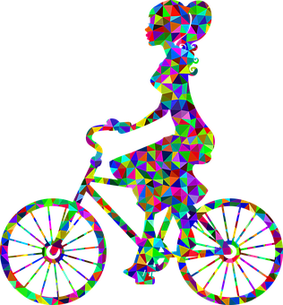 Geometric Girlon Bicycle PNG image