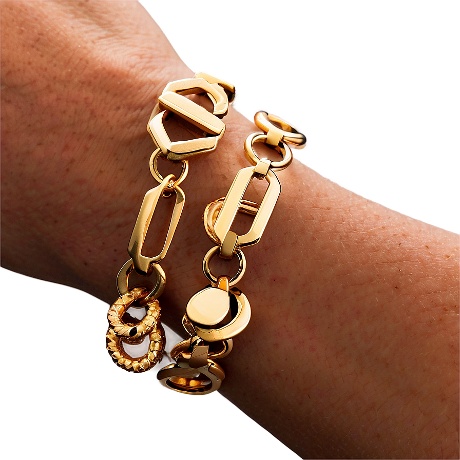 Geometric Gold Bracelet Modern Png Neg PNG image