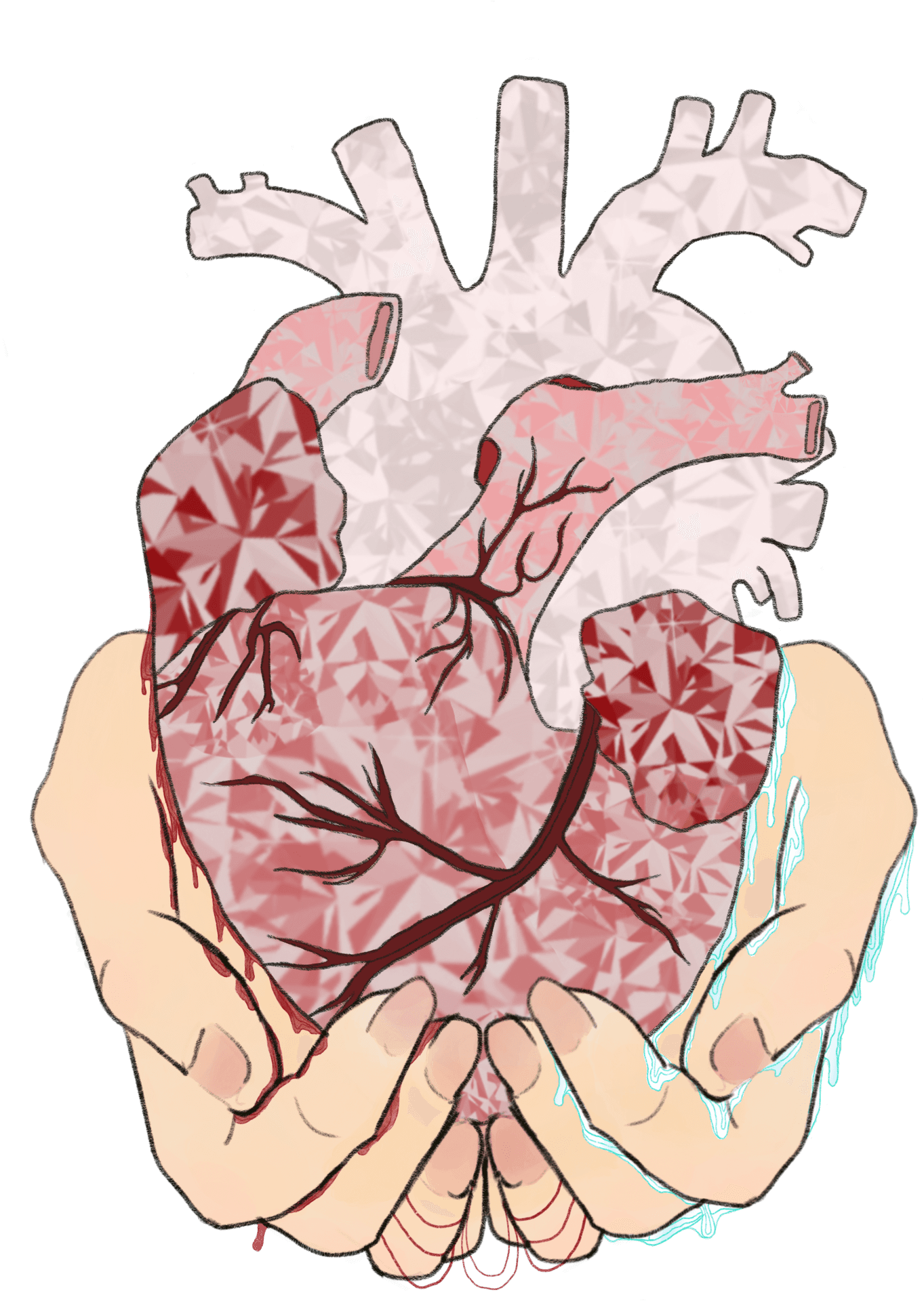 Geometric Heartin Hands Illustration PNG image