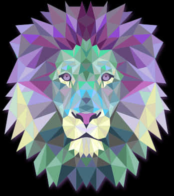 Geometric Lion Artwork PNG image