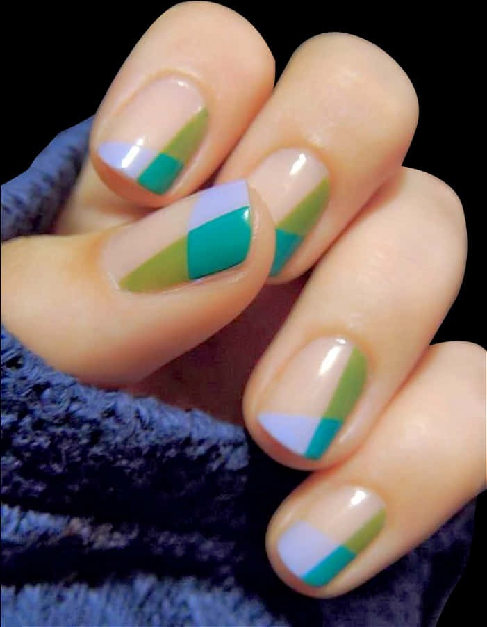 Geometric Nail Art Design PNG image