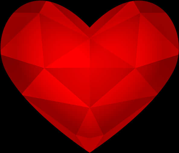 Geometric Red Heart Design PNG image