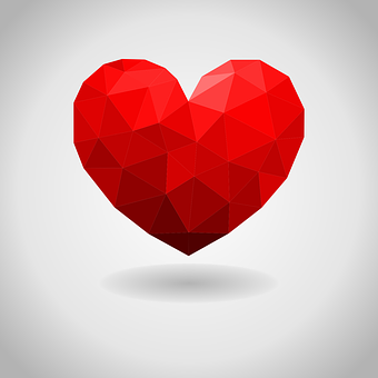 Geometric Red Heart Design PNG image