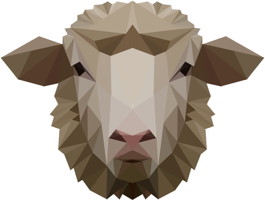 Geometric Sheep Head Illustration PNG image