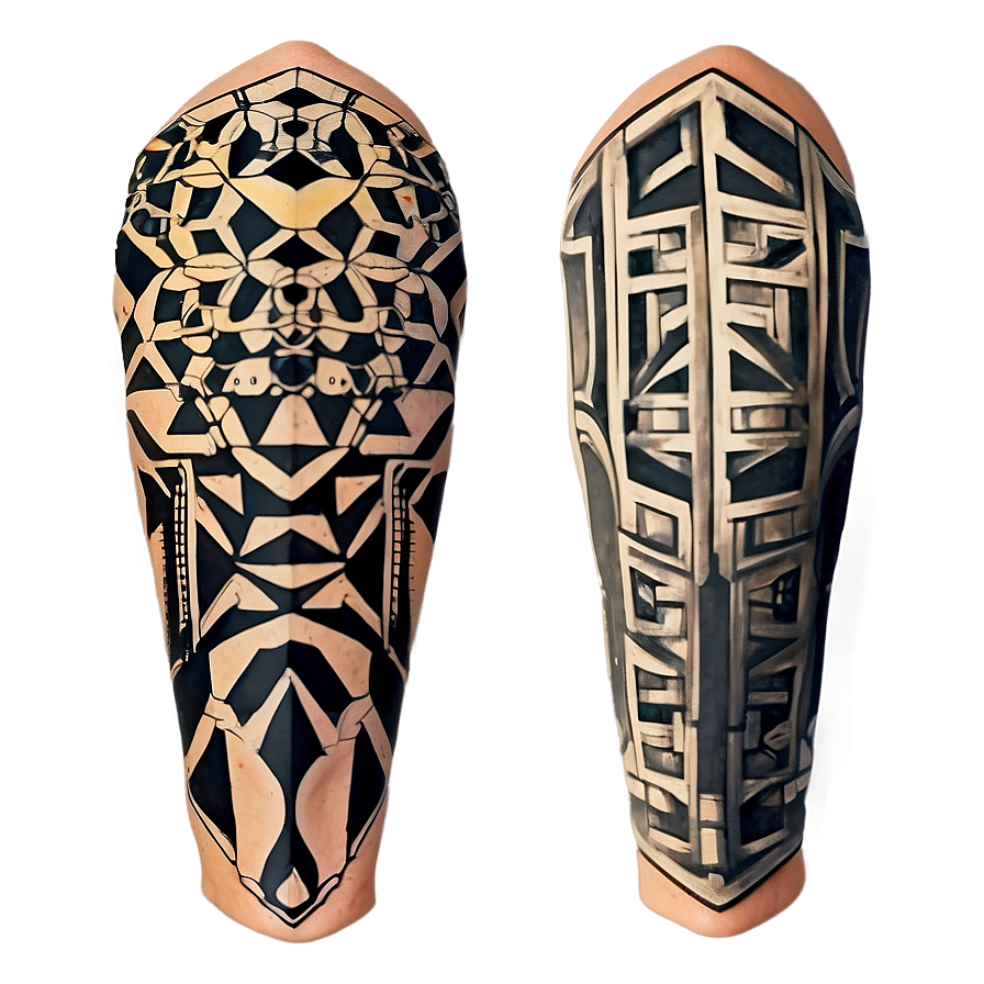 Geometric Sleeve Tattoo Png 06262024 PNG image