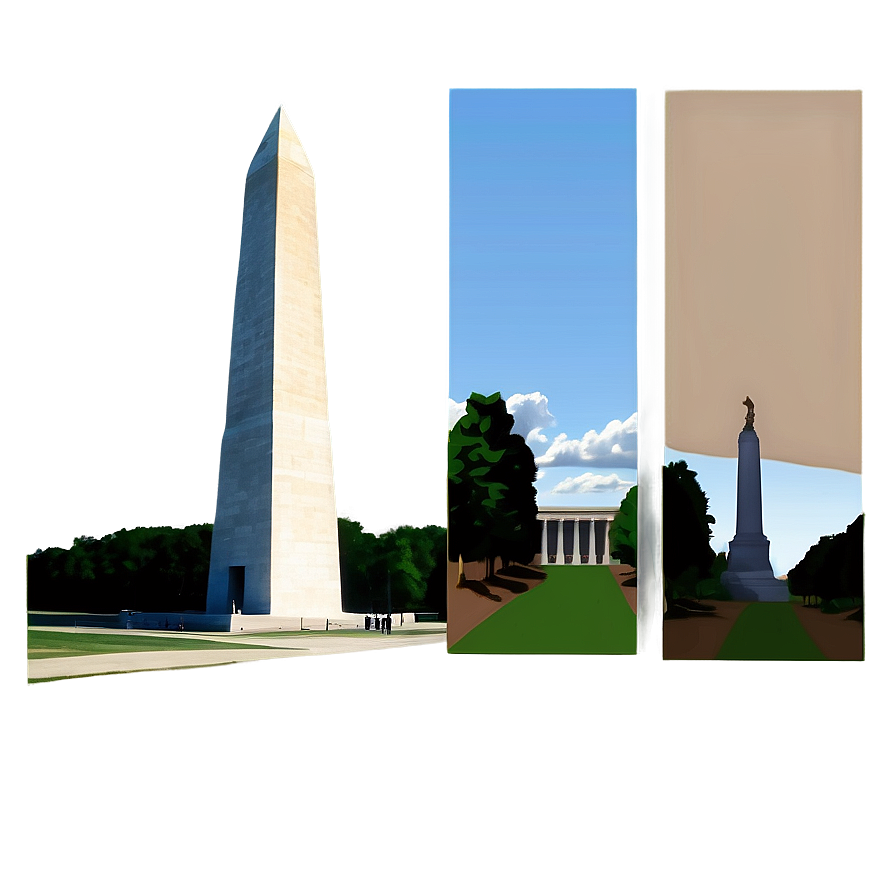 Geometric Washington Monument Abstract Art Png 12 PNG image