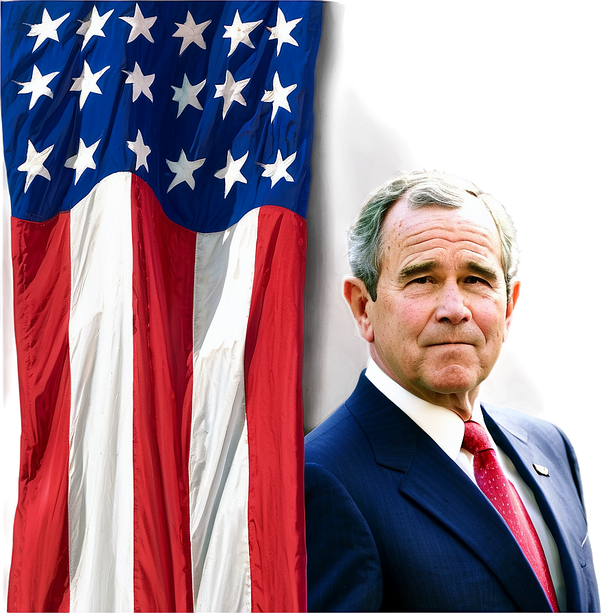 George Bush With Flag Png 06242024 PNG image