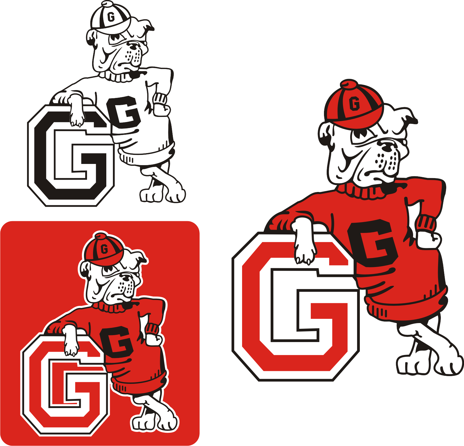 Georgia Bulldogs Mascot Variations PNG image
