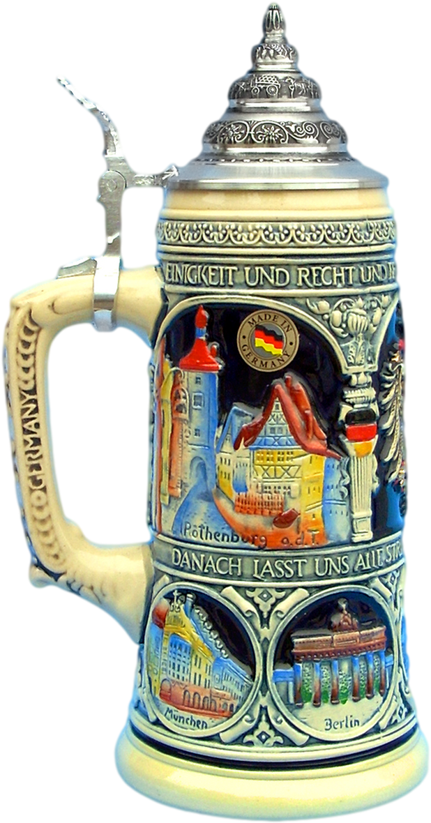 German Beer Stein Decorative Mug PNG image