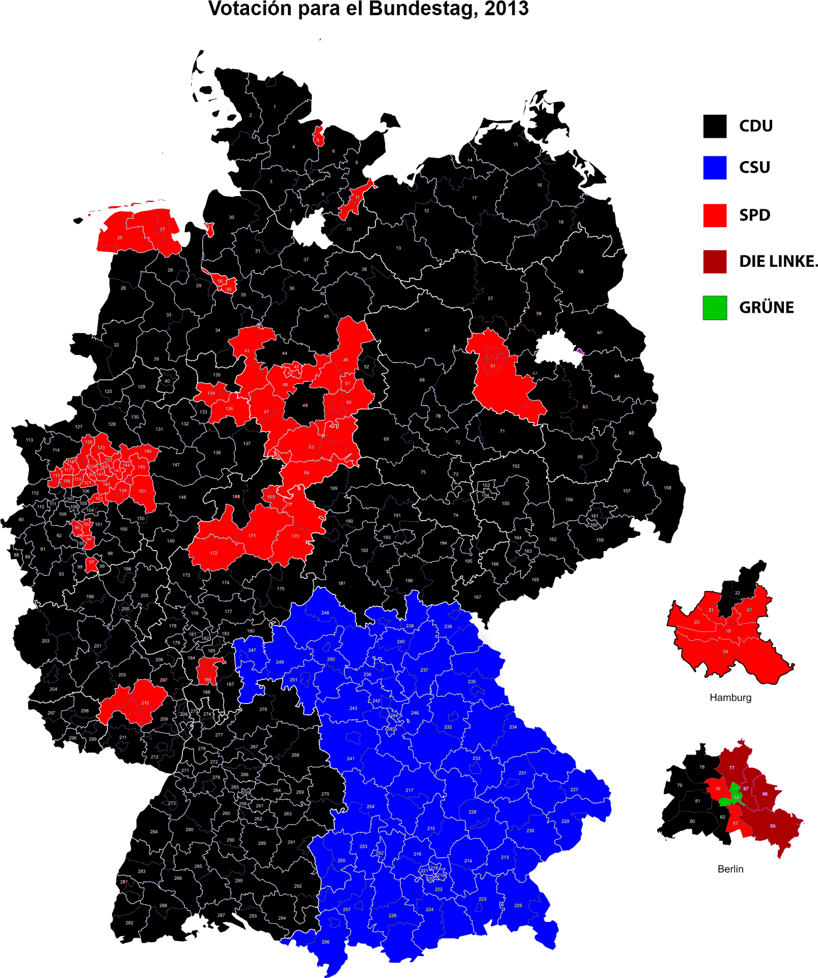 German Bundestag Election Map2013 PNG image