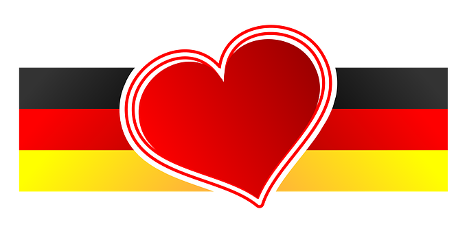 German Flag Heart Banner PNG image