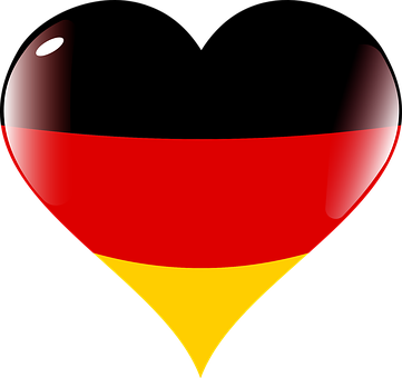 German Flag Heart Shaped Graphic PNG image