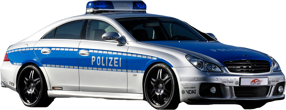 German Police Car Side View PNG image