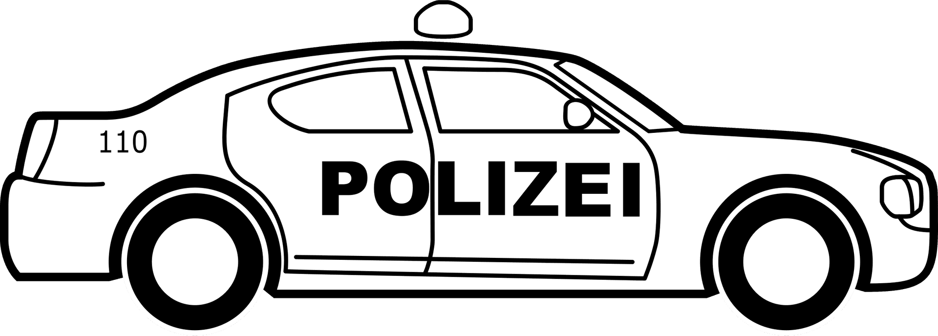German Polizei Police Car Vector PNG image