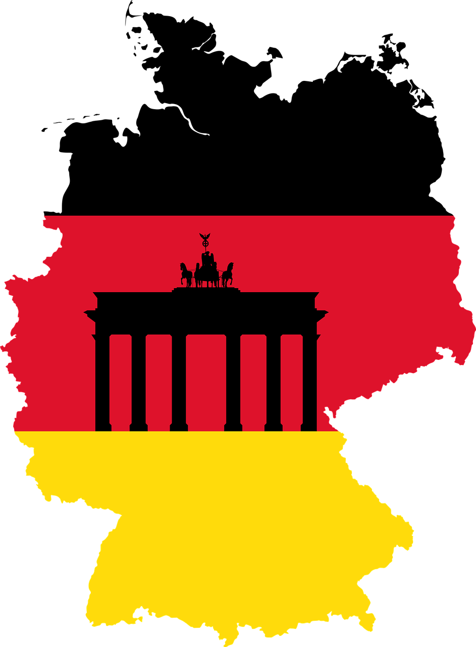 Germany Flag Brandenburg Gate Silhouette PNG image