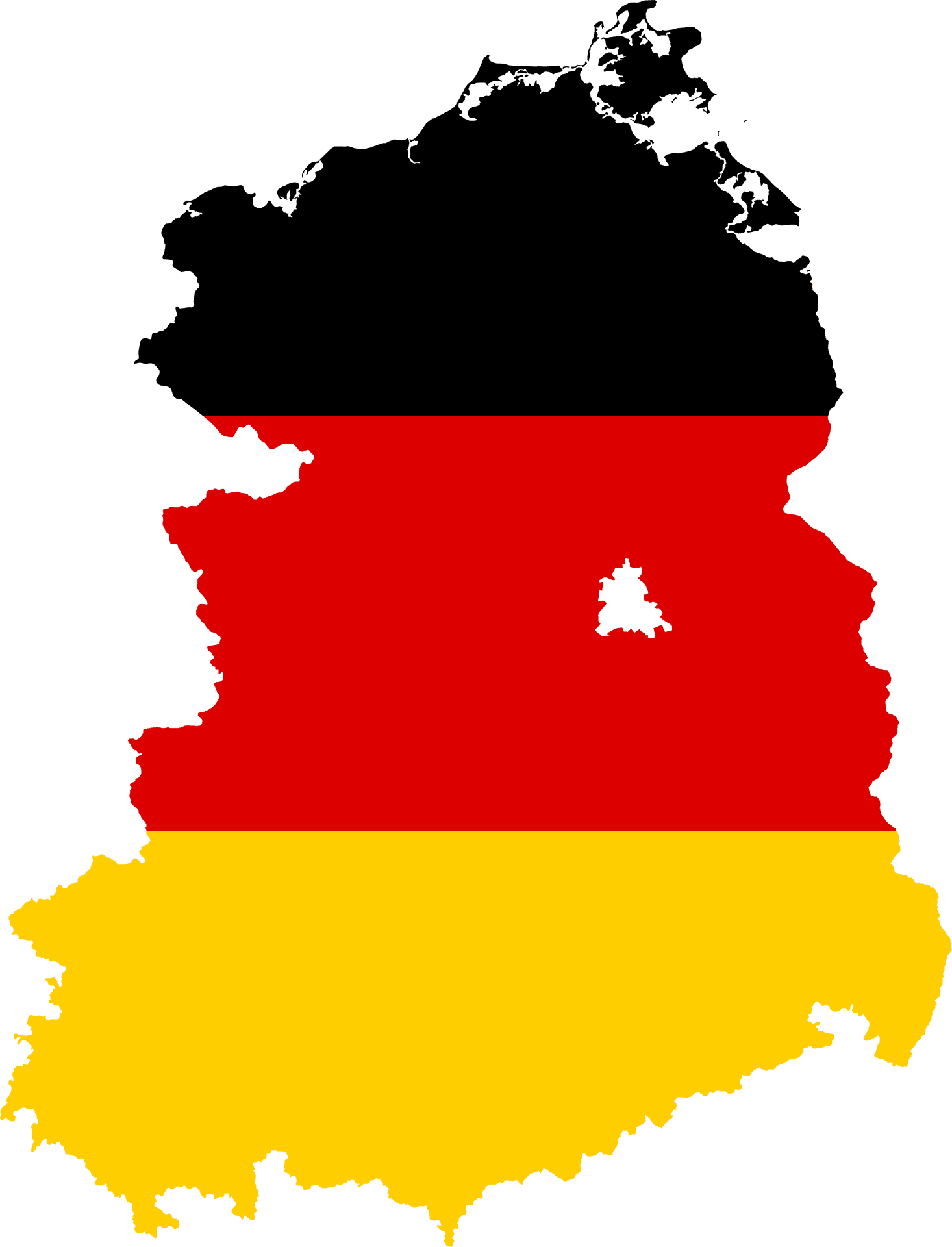 Germany Flag Map Outline PNG image