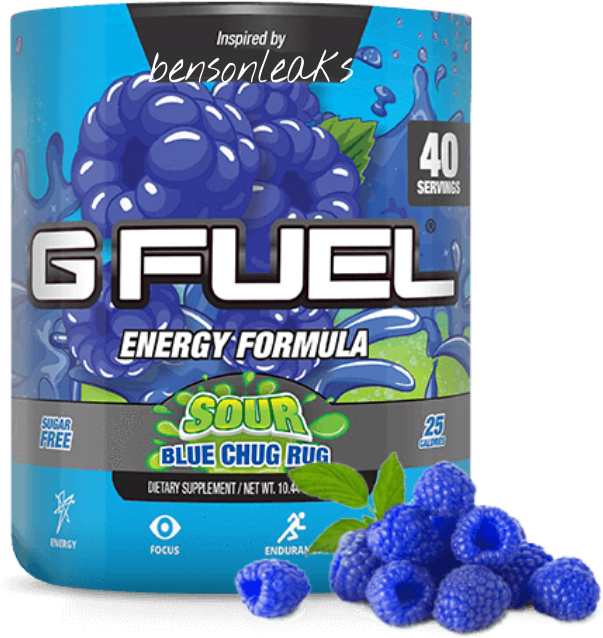 Gfuel Sour Blue Chug Rug Energy Formula PNG image